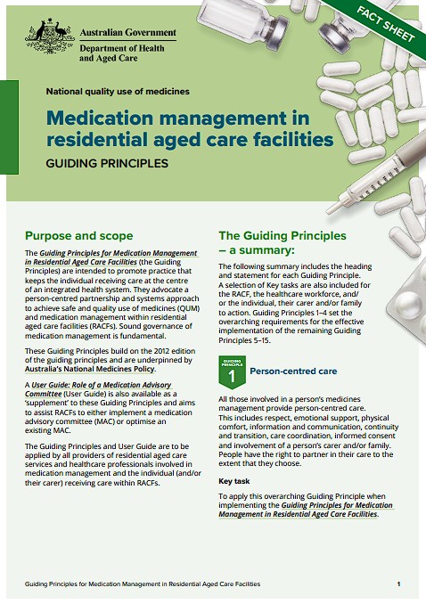 medication management in residential aged care facilities